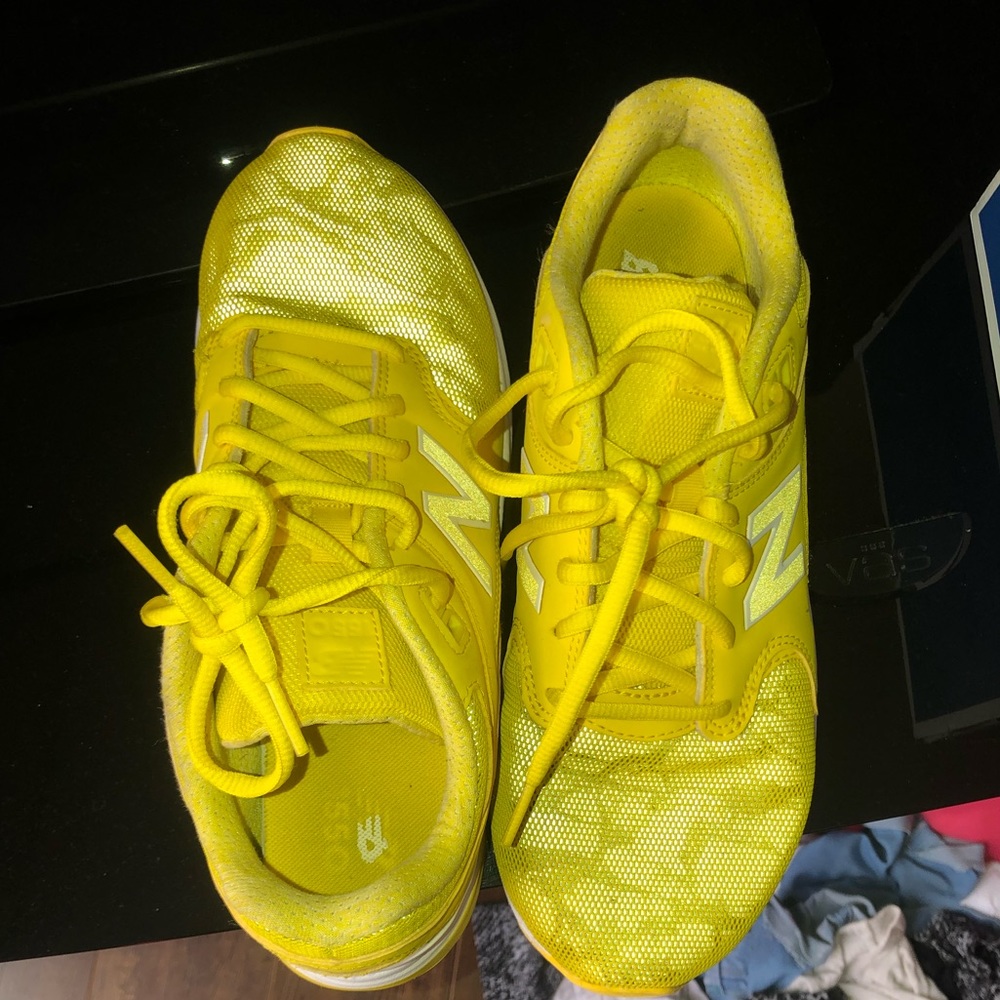 Yellow Reflective New Balance Sneakers
